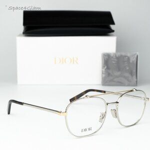 Dior Women Eyeglasses Matte Silver Gold Round CD DIAMONDO R2U F200 BRAND NEW